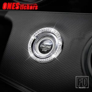 メルセデスベンツ Eクラス W213 C S GLCクラス W205 W222 X253 カーアクセサリーエンジンスタートストップボタンリングトリムダイヤモンドカバ