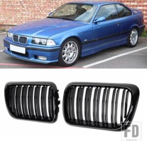 BMW フロントキドニーグリルグロスブラック M ダブルスラットフードグリルレーシンググリル 3シリーズ E36 325I 320I 328I 318I 1997-1999
