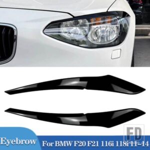 BMW PULLECO ヘッドライトアイブロウまぶたランプライトアイブロウ自動 F20 F21 1シリーズ 116I 118I 120I 125I 2011-2014 グロスブラック