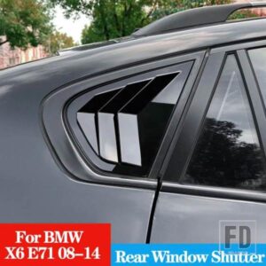BMW X6 E71 リアウィンドウシャッターカバートリムウィンドウルーバーサイドベントトリムカーボングロスブラックアクセサリー 2008-2014