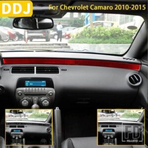 シボレー カマロ 2010-15 アクセサリーカーボン車内中央制御トリムストリップステッカー