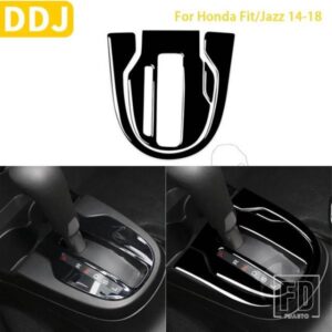 ホンダ フィット/ジャズ 2014-2018 カーアクセサリーブラックインテリア中央マルチメディアパネルトリムステッカー ABS 装飾