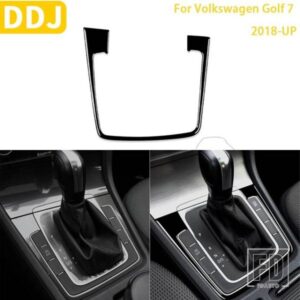 VW ゴルフ 7 2018-UP カーアクセサリーピアノブラックプラスチックインテリアギアパネルフレームトリムステッカー装飾