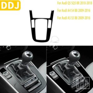 アウディ Q5 SQ5 8R 2010-2018 A4 S4 B8 A5 S5 2009-2016 カーアクセサリーブラックインテリアオートギアパネルトリムステッカープラスチック