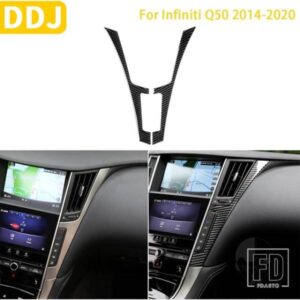 インフィニティ Q50 2014-2020 カーアクセサリーインテリアカーボン中央制御サイドパネルトリムステッカー装飾