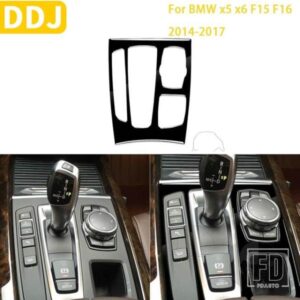 BMW X5 X6 F15 F16 2014-2017 アクセサリー光沢ピアノブラックインテリアギアパネルトリムステッカー装飾