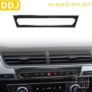 アウディ Q7 2016-19 アクセサリーカーボン車内中央制御パネルトリムステッカー装飾