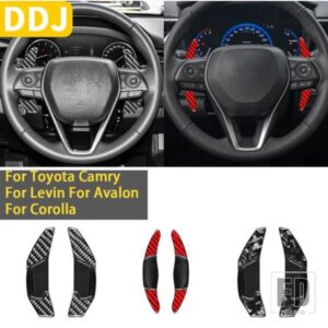 トヨタ カムリレビンアバロンカローラ 2012-15-2018 アクセサリーカーボン車内ステアリングホイールシフトパドル