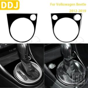 VW ビートル 2012-2019 カーアクセサリーピアノブラックプラスチックインテリアギアパネルフレームトリムステッカー