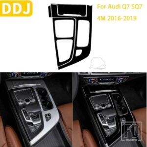 アウディ Q7 SQ7 4 メートル 2016-19 カーアクセサリーブラックインテリアギアボックスシフトパネルトリムステッカープラスチック装飾
