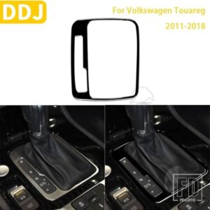 VW トゥアレグ 2011-2018 カーアクセサリーピアノブラックプラスチックインテリアギアパネルフレームトリムステッカー