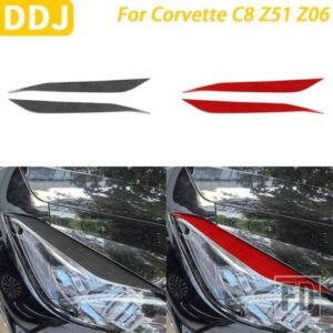 シボレー コルベット C8 Z51 Z06 2020-2023 カーアクセサリーカーボンヘッドライトまぶたアイブロウパネルカバー装飾ステッカー