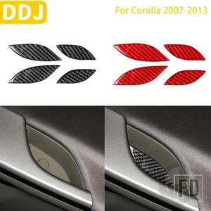 トヨタ カローラ 2007-13 アクセサリーカーボンインテリアドア収納スロットパッドカバートリムステッカー