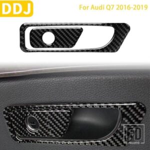 アウディ Q7 2016-19 アクセサリーカーボン車内グローブボックスハンドルパネルトリムステッカー装飾