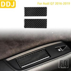 アウディ Q7 2016-19 アクセサリーカーボン車内リア灰皿カバートリムステッカー装飾