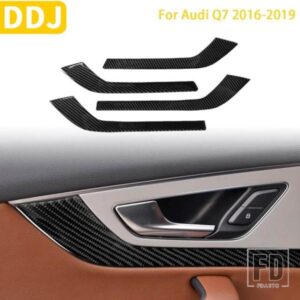 アウディ Q7 2016-19 アクセサリーカーボンインテリアドアパネルトリムステッカー装飾