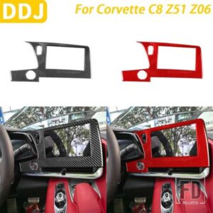 シボレー コルベット C8 Z51 Z06 カーアクセサリーカーボンセンターコンソールナビゲーション画面パネルカバー装飾ステッカー