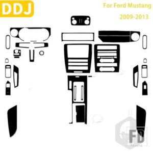 フォード マスタング 2009-2013 アクセサリープラスチック黒インテリアドアパネルギアカップホルダーエアアウトレットトリムステッカー装飾