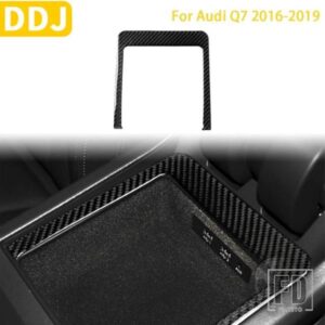 アウディ Q7 2016-19 アクセサリーカーボンインテリア中央アームレストボックスフレームトリムステッカー装飾