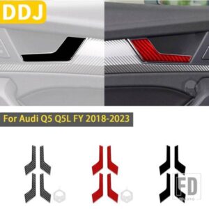 アウディ Q5 Q5L 年度 2018-2023 アクセサリーカーボンインテリア自動インナードアハンドルパネルトリムステッカー装飾