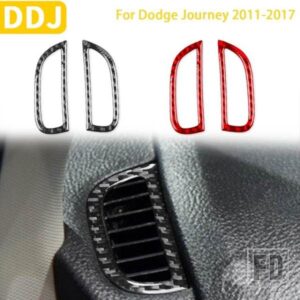 ダッジジャーニー 2011-2017 アクセサリーカーボン車内サイド曇り止めエアアウトレットフレームステッカー装飾