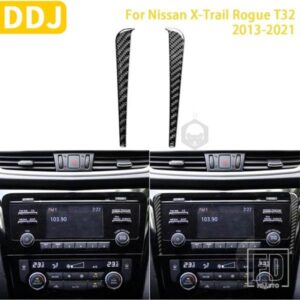 日産 エクストレイルローグ T32 2013-2021 アクセサリーカーボンインテリアカーナビゲーション画面サイドトリムステッカー装飾