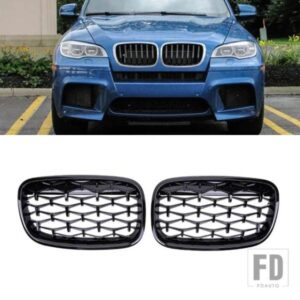 BMW X5 X6 E70 E71 ダイヤモンドキドニーグリルレーシンググリルフロントグリルスタイルグリル 2008-2013 交換 2PC