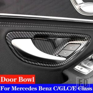 メルセデスベンツ ドアハンドルボウル装飾ステッカートリム C E GLCクラス W205 W213 W253 15-21 オートインテリアアクセサリー