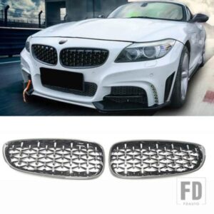 BMW Z4 E89 ダイヤモンドグリルフロントバンパーキドニーグリルレーシンググリル 2009-2016 ABS グリルオートアクセサリー光沢グリル