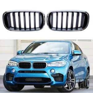 BMW X5 F15 X6 F16 X5M F85 X6M F86 クロームフロントキドニーグリルレーシンググリル電気メッキグリル 14-18 自動