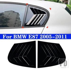 BMW リアウィンドウシャッターカバートリムウィンドウルーバーサイドベントトリムカーボン ABS 1シリーズ E87 2005-2011 オートアクセサリー