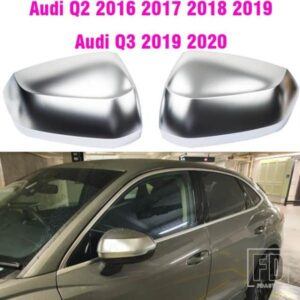 アウディ ABS マットクロームミラーカバーケースバックミラーサイドミラーキャップ S ライン Q2 Q3 2019 2020