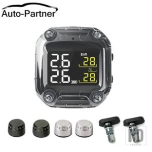 汎用 M3-C ワイヤレスオートバイ TPMS リアルタイヤエア圧システム EXTERNE 2 アウターインナーセンサー LCD ディスプレイ