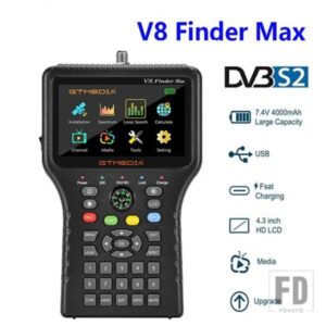 V8 ファインダー MAX 衛星信号ファインダー 4.3インチ LCD DVB-S/S2/S2X H.265 Acm 衛星ネットワーク 8 ビット ロケーター GTMEDIA TV チューナ