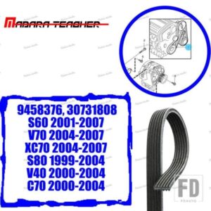 ボルボ 蛇行ドライブファンベルト S40 S80 C70 V70 XC70 S60 30731808 36404