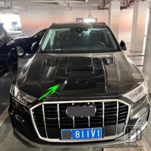 アウディ Q7 SQ7 RSQ7 S ライン SUV 2006-2024 ABS ブラックフロントエンジンカバーフード ACCESORIOS パラ自動 3ピース/セット