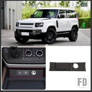 ランドローバー 2020-2021 ディフェンダー 110 ABS カーボン中央制御 USB 充電ポートカバーステッカー