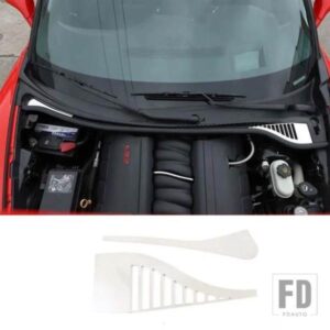 シボレー 2005-13 コルベット C6 ステンレスエンジンコンパートメントガイドチャンネルカバートリムステッカーカーアクセサリー
