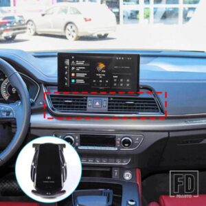 アウディ Q5L 2018-2022 ABS ブラック中央制御エアアウトレット携帯電話ホルダーナビゲーション携帯電話ホルダーアクセサリー