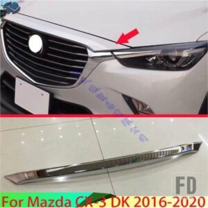 マツダ ABS クロームフロントフードボンネットグリルグリルバンパーリップメッシュトリムカバーモールドキットステッカー CX-3 DK 2016-2020