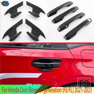 ホンダ シビック第 11 世代 FE/FL 2021-2023 ドアハンドルボウルカバーカップキャビティトリムインサートキャッチモールディングガーニッシュ