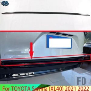 トヨタ シエナ XL40 2021 2022 カーボンスタイルテールゲートドアカバートリムリアトランクモールディングベゼルスタイリングガーニッシュ