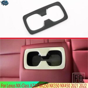 レクサス NX クラス AZ20 NX250 NX350 NX450 2021 2022 カーボンスタイルリアドリンクカップホルダークロームトリムカバーベゼル