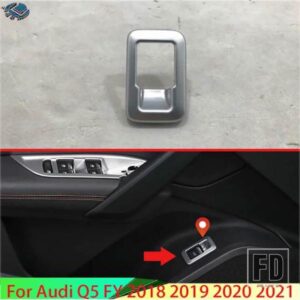 アウディ Q5 年度 2018-2021 飾るアクセサリー ABS クロームマットテールドアカバースイッチボタンコントロールパネルカバートリムベゼル