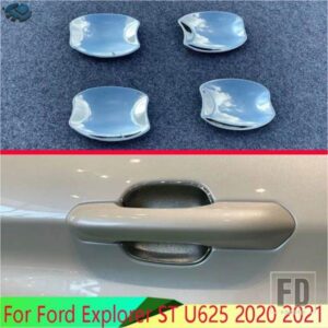 フォード エクスプローラー ST U625 2020-2024 2022 カーアクセサリー ABS クロームなドアハンドルボウルカバーカップキャビティトリムインサー