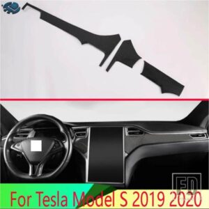 テスラ モデル S 2019-2022 カーアクセサリーカーボンスタイルセンターコンソールインテリア計器パネルトリム周り