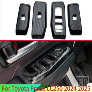 トヨタ プラド LC250 2024 2025 カーアクセサリー ABS ドア窓アームレストカバースイッチパネルトリムモールディングガーニッシュ
