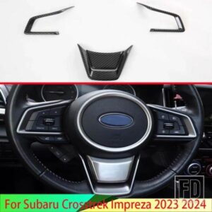 スバル CROSSTREK インプレッサ 2023 2024 カーアクセサリー ABS ステアリングホイールパネルカバーベゼルトリムインサートバッジモールドガー