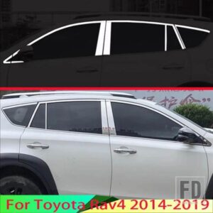 トヨタ RAV4 2014-2019 カーアクセサリーボディスタイリングスティックステンレスウィンドウガーニッシュウィンドウストリップトリム