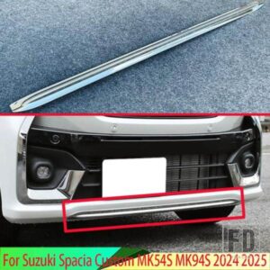 スズキ スペーシアカスタム MK54S MK94S 2024 2025 ABS クロームメッキ前バーバンパーカバーシールドトリムモールドアンダーグリル